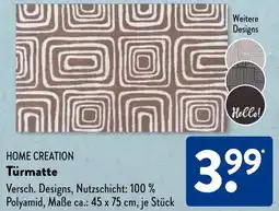 Aldi Süd HOME CREATION Türmatte Angebot