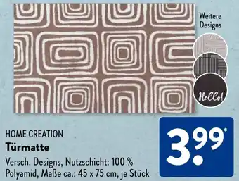 Aldi Süd HOME CREATION Türmatte Angebot