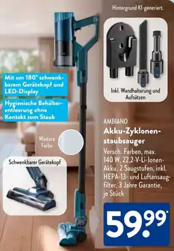 Aldi Süd AMBIANO Akku-Zyklonenstaubsauger Angebot