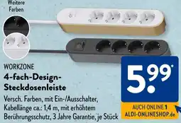Aldi Süd WORKZONE 4-fach-Design Steckdosenleiste Angebot