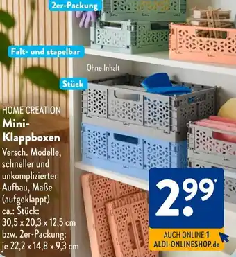Aldi Süd HOME CREATION Mini Klappboxen Angebot