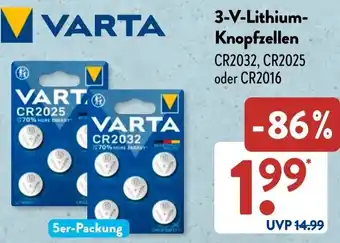Aldi Süd VARTA 3-V-Lithium Knopfzellen Angebot