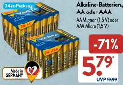 Aldi Süd VARTA Alkaline-Batterien, AA oder AAA Angebot