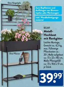 Aldi Süd BELAVI Metall Hochbeet mit Rankgitter Angebot