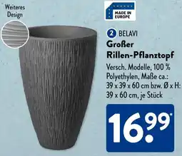 Aldi Süd BELAVI Großer Rillen-Pflanztopf Angebot