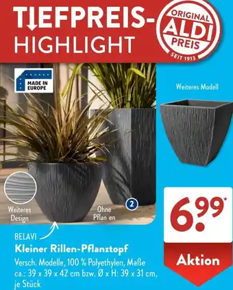 Aldi Süd BELAVI Kleiner Rillen-Pflanztopf Angebot