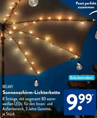 Aldi Süd BELAVI Sonnenschirm-Lichterkette Angebot