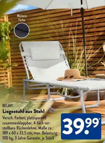 Aldi Süd BELAVI Liegestuhl aus Stahl Angebot