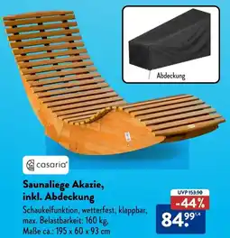 Aldi Süd Casaria Saunaliege Akazie, inkl. Abdeckung Angebot