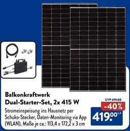 Aldi Süd Yard Force Balkonkraftwerk Dual-Starter-Set, 2x 415 W Angebot