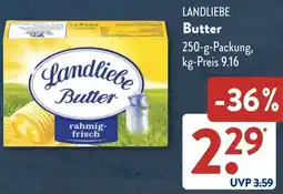 Aldi Süd LANDLIEBE Butter Angebot