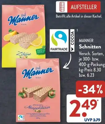 Aldi Süd MANNER Schnitten Angebot