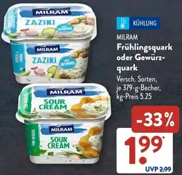 Aldi Süd MILRAM Frühlingsquark oder Gewürzquark Angebot