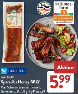Aldi Süd FAIR & GUT Spareribs Honey BBQ Angebot