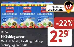 Aldi Süd MILSANI H-Schlagsahne Angebot