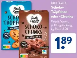 Aldi Süd BACK FAMILY Schoko Tröpfchen oder Chunks Angebot
