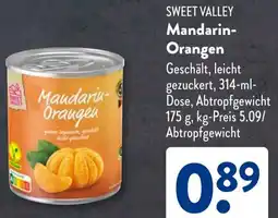 Aldi Süd SWEET VALLEY Mandarin Orangen Angebot