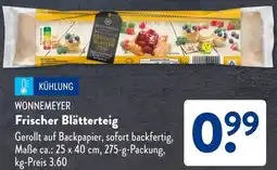 Aldi Süd WONNEMEYER Frischer Blätterteig Angebot