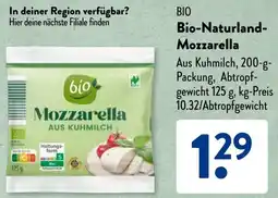 Aldi Süd Bio-Naturland Mozzarella Angebot