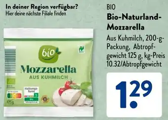 Aldi Süd Bio-Naturland Mozzarella Angebot