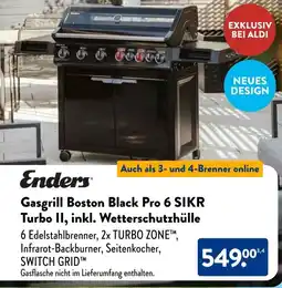 Aldi Süd Enders Gasgrill Boston Black Pro 6 SIKR Turbo II, inkl. Wetterschutzhülle Angebot