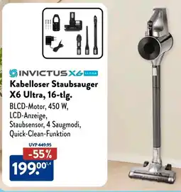 Aldi Süd INVICTUS Kabelloser Staubsauger X6 Ultra, 16-tlg. Angebot