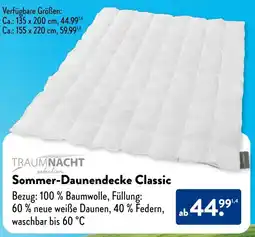 Aldi Süd TRAUMNACHT Sommer-Daunendecke Classic Angebot