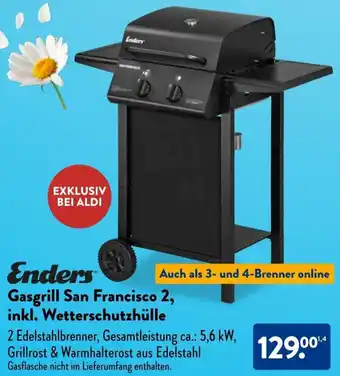 Aldi Süd Enders Gasgrill San Francisco 2, inkl. Wetterschutzhülle Angebot