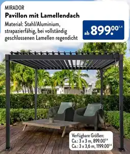 Aldi Süd MIRADOR Pavillon mit Lamellendach Angebot