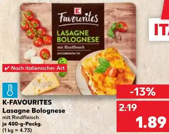 Kaufland K-FAVOURITES Lasagne Bolognese Angebot