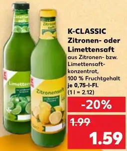 Kaufland K-CLASSIC Zitronen- oder Limettensaft Angebot