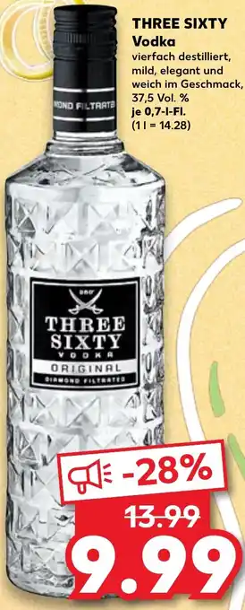 Kaufland THREE SIXTY Vodka Angebot