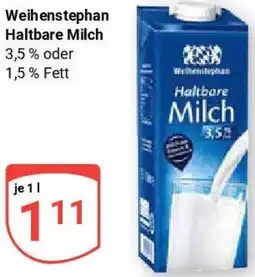 Globus Weihenstephan Haltbare Milch Angebot