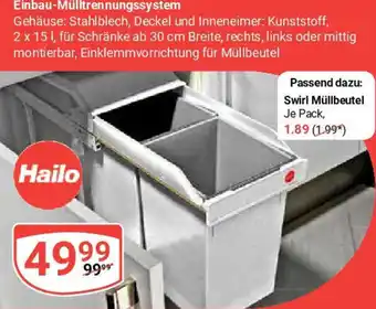 Globus Hailo Einbau-Mülltrennungssystem Angebot