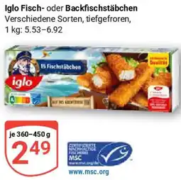 Globus Iglo Fisch- oder Backfischstäbchen Angebot