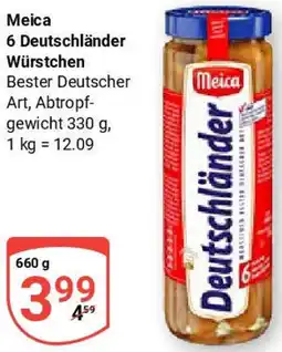 Globus Meica 6 Deutschländer Würstchen Angebot