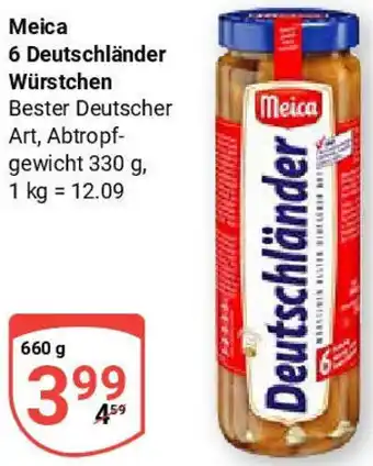 Globus Meica 6 Deutschländer Würstchen Angebot