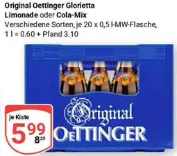 Globus Original Oettinger Glorietta Limonade oder Cola-Mix Angebot