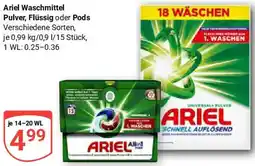 Globus Ariel Waschmittel Pulver, Flüssig oder Pods Angebot