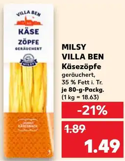 Kaufland MILSY VILLA BEN Käsezöpfe Angebot