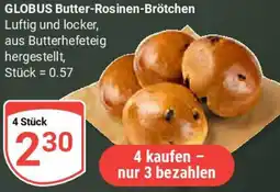 Globus GLOBUS Butter-Rosinen-Brötchen Angebot