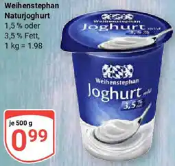 Globus Weihenstephan Naturjoghurt Angebot