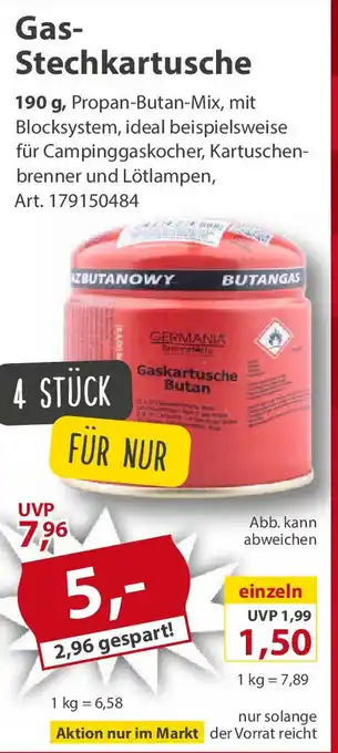 Sonderpreis Baumarkt Gas- Stechkartusche Angebot