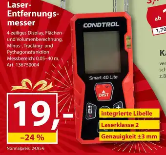 Sonderpreis Baumarkt CONDTROL Laser- Entfernungsmesser Angebot