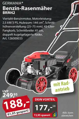 Sonderpreis Baumarkt GERMANIA Benzin-Rasenmäher BRM42 Angebot