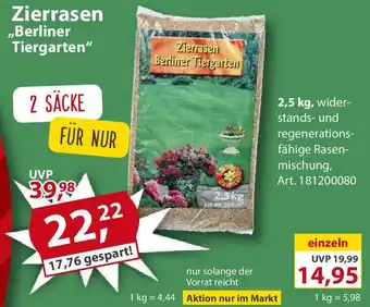 Sonderpreis Baumarkt Zierrasen ,,Berliner Tiergarten" Angebot