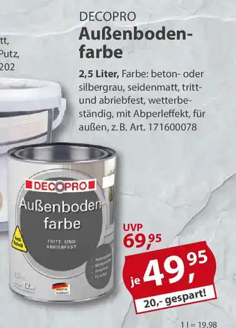Sonderpreis Baumarkt DECOPRO Außenboder farbe Angebot