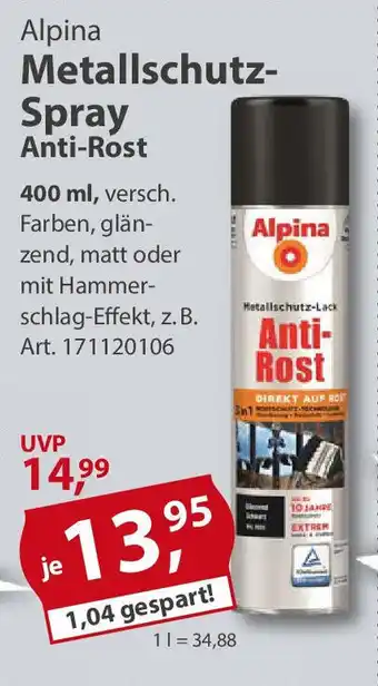 Sonderpreis Baumarkt Alpina Metallschutz-Lack Anti- Rost Angebot