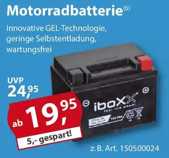 Sonderpreis Baumarkt Motorradbatterie Angebot