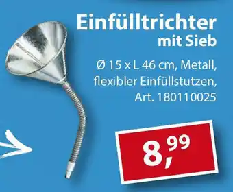 Sonderpreis Baumarkt Einfülltrichter mit Sieb Angebot